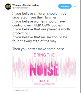 Womens March London invite re Trump