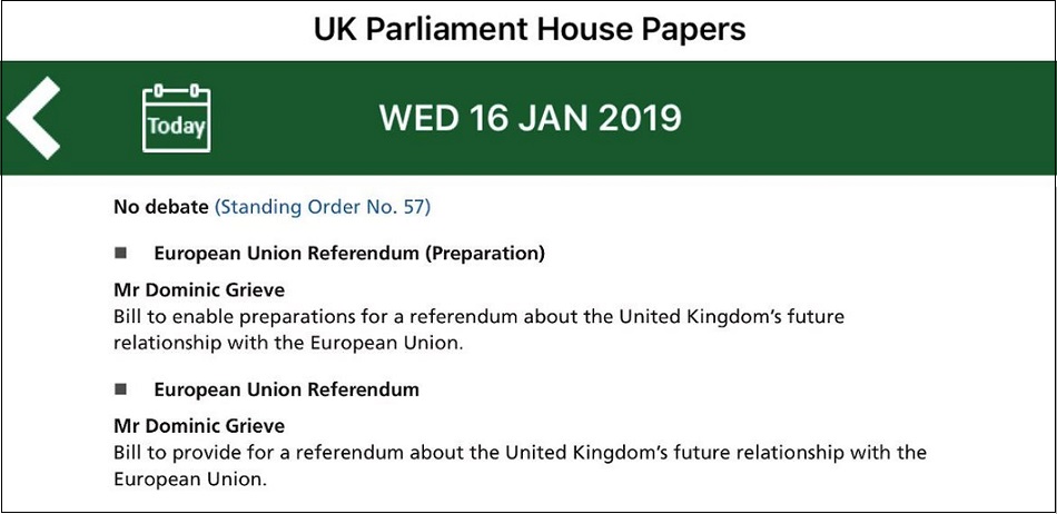 hoc order paper grieve bills to stop brexit