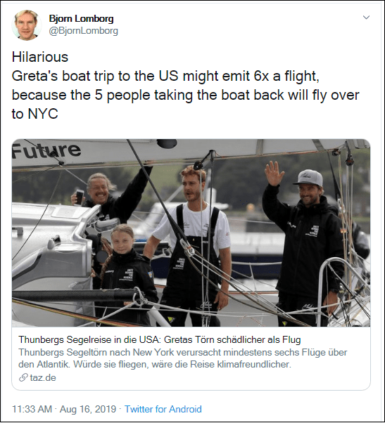 2019.08.16 Lomborg Greta's Ark crew flights