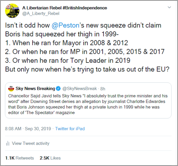 2019.09.30 Me on Boris &amp; Peston's Paramour